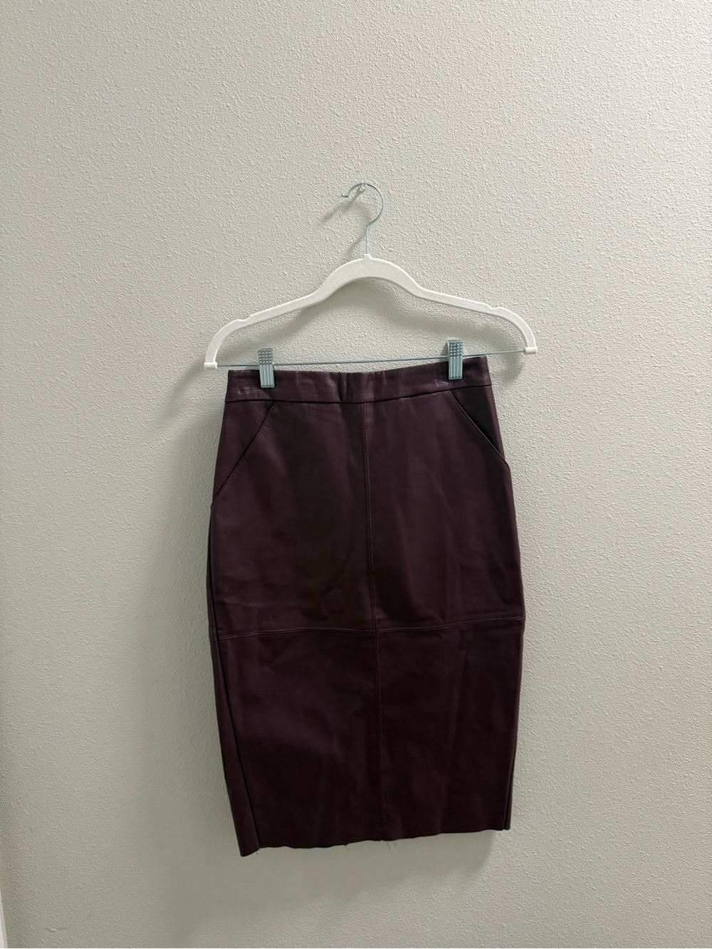 Express Faux Leather Pencil Skirt - Deep Burgundy